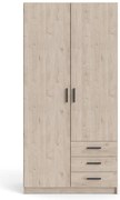 Natúr színű ruhásszekrény tölgyfa dekorral 99x200 cm Sprint – Tvilum