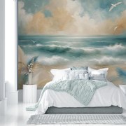Fotótapéta - Festett tengerpart lágy színekben (147x102 cm)