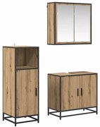 Fürdőszoba bútor szett 3 pcs kézműves tölgy 60 x 33 x 60 cm