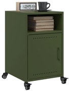 2 db olívazöld acél éjjeliszekrény 36x39x59 cm