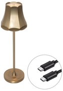 Retro asztali lámpa arany újratölthető IP44 - Granny