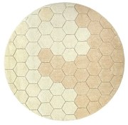 Okkersárga mosható kézi szövésű pamut kerek szőnyeg ø 140 cm Honeycomb Golden – Lorena Canals
