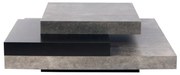 Slate dohányzóasztal beton dekorral, fekete részletekkel - TemaHome