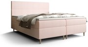 Franciaágy  Boxspring 140 cm Flu (világos rózsaszín) (matraccal és tárolóhellyel). 1046539