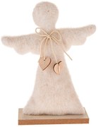 Textil angyal karácsonyi dekoráció  25,5 cm, bolyhos polár