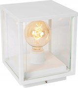 Kültéri terasz asztali lámpa fehér üveg kocka 20x20 cm IP54 Lucide