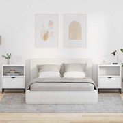 Éjjeliszekrények fiókkal 2 pcs Fehér 49 x 36 x 61 cm Faanyag