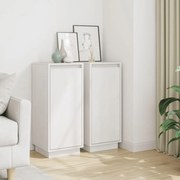 2 db fehér tömör fenyőfa tálalószekrény 31,5 x 34 x 75 cm