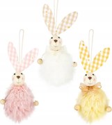 Húsvéti dekoráció medál szőrös nyuszi, 1 db húsvét