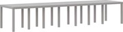 vidaXL Kerti Asztal Világosszürke 400 x 100 x 73 cm polirattan