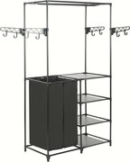 vidaXL fekete acél/nemszőtt textília ruhaállvány 87 x 44 x 158 cm