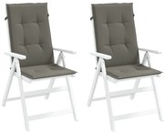 2 db sötétszürke szövet magas háttámlájú székpárna 120x50x4 cm