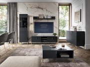 Komód 2 ajtós fekete / fekete matt színkombinációban – FLINN FL06