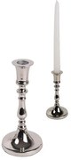 Ezüst színű klasszikus talpas gyertyatartó - 18 cm