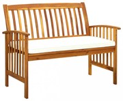 tömör akácfa kerti pad párnával 119 cm