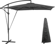 Outsunny Eccentrikus Napernyő 247x247 cm-es Kerti Napernyő Keresztalapú Állítható Fedél Küllős Fedél és UV Védelem 50+ Terasz Pátihoz Sötétszürke | Ao