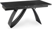 Kihúzható kerámia étkezőasztal 160–220 cm méretben, fekete márvány/fekete színben DEVON