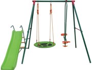 Kerti hintaállvány gyerekeknek (gólyafészek + csúszda)