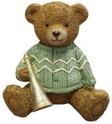 Karácsonyi mackó trombitával 9cm