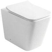 Eros QUADRO padlón álló WC - WC ülőkével komplett - perem nélküli öblítés - alsó / hátsó kifolyású
