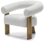 Fehér design fotel KOKEI, tölgy