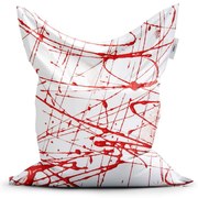 Classic babzsák piros fröccsenések - gyerek, fehér / piros