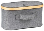 G21 tárolódoboz 30 x 15 x 15 cm, bambuszfedéllel, szürke