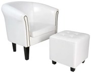 MIADOMODO Fotel székkel  Chesterfield fehér