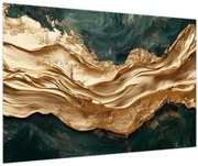 Kép - Zöld absztrakció arannyal II. (90x60 cm)