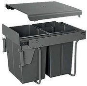 Hulladékgyűjtő GTV Practi Eco 400, szelektív, frontkihúzású, lágy záródás, 2x10+20 L edénnyel, fedéllel