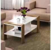 ERICA dohányzóasztal 42x90 cm fehér/barna