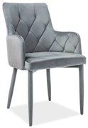 Ricardo Velvet étkezőszék, szürke / fekete