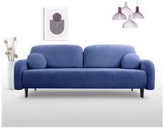 Ággyá alakítható, kárpitozott, háromszemélyes CLOUDY kanapé – kék