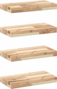 vidaXL 4 db kezeletlen tömör akácfa függőpolc 60 x 20 x 4 cm