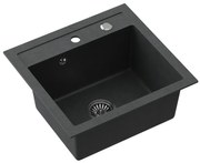 JOHNNY 110 Steingran fekete gránit mosogató,szifonnal és dugóval