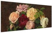 Kép - Henri Fantin-Latour, Roses de Nice on a Table, reprodukciók (120x50 cm)