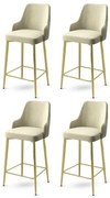 Enox Cream and Gold bárszék szett, 4 db, 4 db