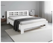 Franciaágy tömör fából tárolóhellyel ANGELA 180x200 cm fehér