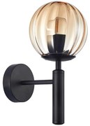 ITALUX WL-2324-1 BK+AMB - Fali lámpa RAVENA 1xE27/10W/230V fekete
