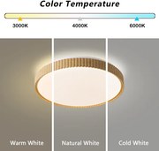BRILAGI-LED Fényerőszabályozható mennyezeti lámpa CORVO LED/72W/230V 3000-6000K fa dekor átm. 50 cm + távirányító