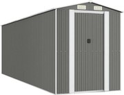 vidaXL világosszürke horganyzott acél kerti fészer 192 x 606 x 223 cm