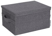 Szürke fedeles textil tárolódoboz 35x19x26 cm Soft Storage – Bigso Box of Sweden