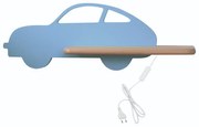 LED gyerekszoba falilámpa polccal CAR LED/5W/230V kék/fa