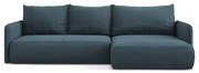 Kék kinyitható-tárolóhelyes sarokkanapé (jobb oldali) Nanea – Makamii