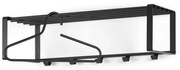 Fekete fém fali fogas polccal 70 cm Rex – Spinder Design