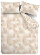 Bézs kétszemélyes ágyneműhuzat 200x200 cm Sloane Geo – Catherine Lansfield