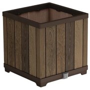 Keter Deco négyzet alakú virágcserép, diófa