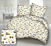 ÉPÍTÉSZ WHITE gyermek pamut ágynemű Ágynemű mérete: 90x135 cm, A csomag tartalma: Készletcsomagolás