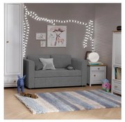 Kárpitozott, kihúzható kétszemélyes karfás kanapé LAYLA szürke