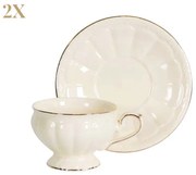 Két személyes porcelán csésze aljjal készlet díszdobozban Alba Elegant